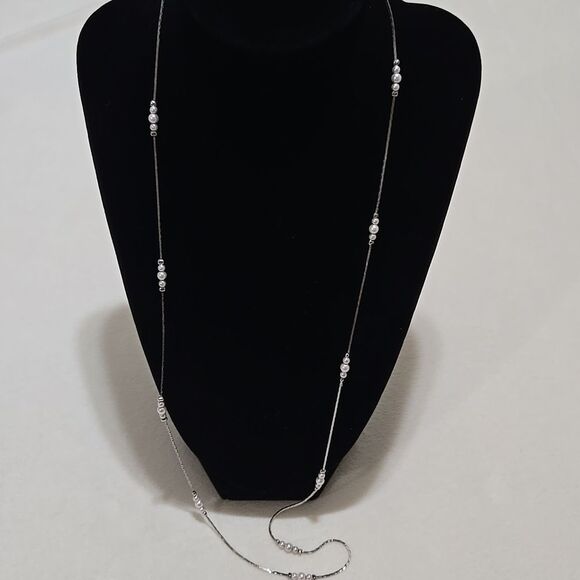 Silver Pearl Necklace - Picture 1 of 6